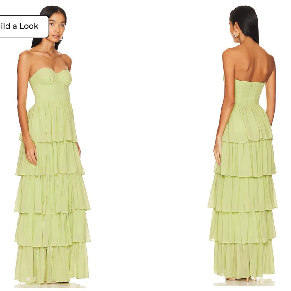 NWT Lovers + Friends Hattie Gown Light Green Dress